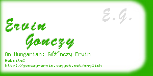ervin gonczy business card